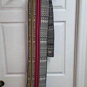 Echo Black and White Scarf with Pink and Yellow Accents